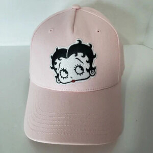 NWOT,Mad Engine  Betty Boop Pink Buckle/Snap Womans Ball Cap.